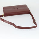 CARTIER Must Line Shoulder Bag Leather Bordeaux Gold Auth ep12994-7