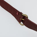 CARTIER Must Line Shoulder Bag Leather Bordeaux Gold Auth ep12994-8