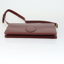 CARTIER Must Line Shoulder Bag Leather Bordeaux Gold Auth ep12994-9