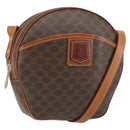 CELINE Macadam Canvas Shoulder Bag PVC Leather Brown Gold Auth ep12997-1