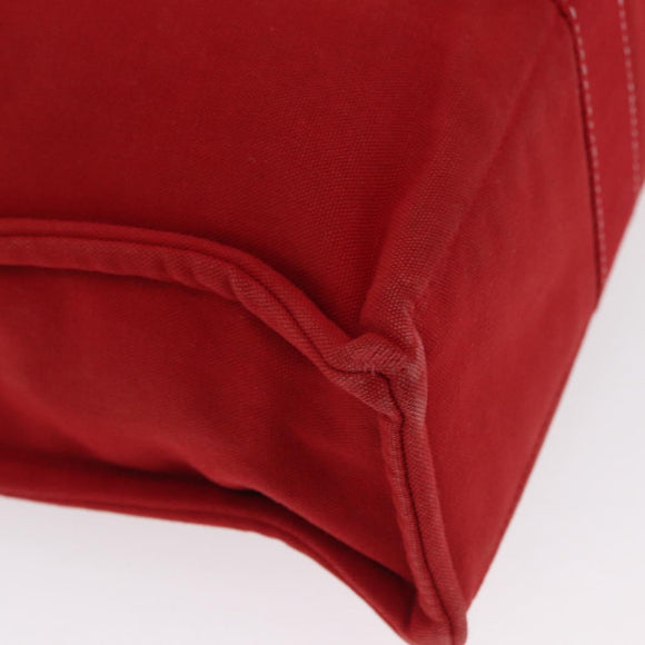 HERMES DeauvilleMM Hand Bag Canvas Red Auth ep12998