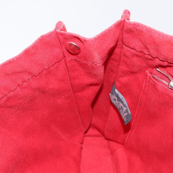 HERMES DeauvilleMM Hand Bag Canvas Red Auth ep12998