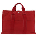 HERMES DeauvilleMM Hand Bag Canvas Red Auth ep12998-13