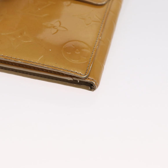 LOUIS VUITTON Monogram Vernis Walker Wallet Beige M91074 LV Auth ep13003