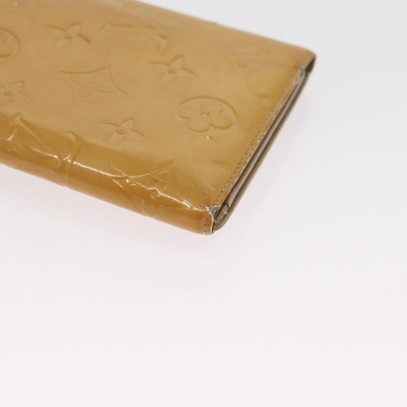 LOUIS VUITTON Monogram Vernis Walker Wallet Beige M91074 LV Auth ep13003