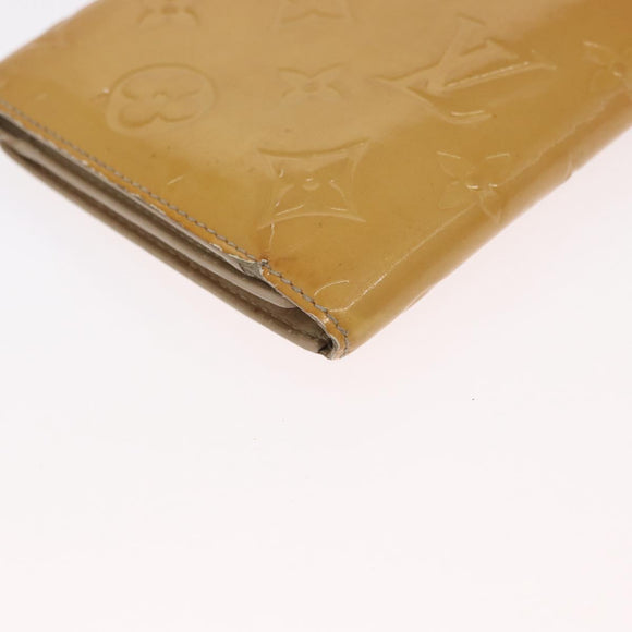 LOUIS VUITTON Monogram Vernis Walker Wallet Beige M91074 LV Auth ep13003