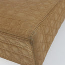 Christian Dior Lady Dior Hand Bag Nylon Beige Gold Auth ep13008-9