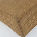 Christian Dior Lady Dior Hand Bag Nylon Beige Gold Auth ep13008-14