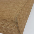 Christian Dior Lady Dior Hand Bag Nylon Beige Gold Auth ep13008-15