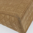 Christian Dior Lady Dior Hand Bag Nylon Beige Gold Auth ep13008-16