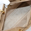 Christian Dior Lady Dior Hand Bag Nylon Beige Gold Auth ep13008-11