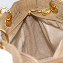 Christian Dior Lady Dior Hand Bag Nylon Beige Gold Auth ep13008-19