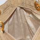 Christian Dior Lady Dior Hand Bag Nylon Beige Gold Auth ep13008-20