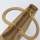 Christian Dior Lady Dior Hand Bag Nylon Beige Gold Auth ep13008-6