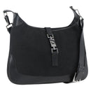 GUCCI Jackie Shoulder Bag Canvas Leather Black Silver 001 4272 Auth ep13016-1
