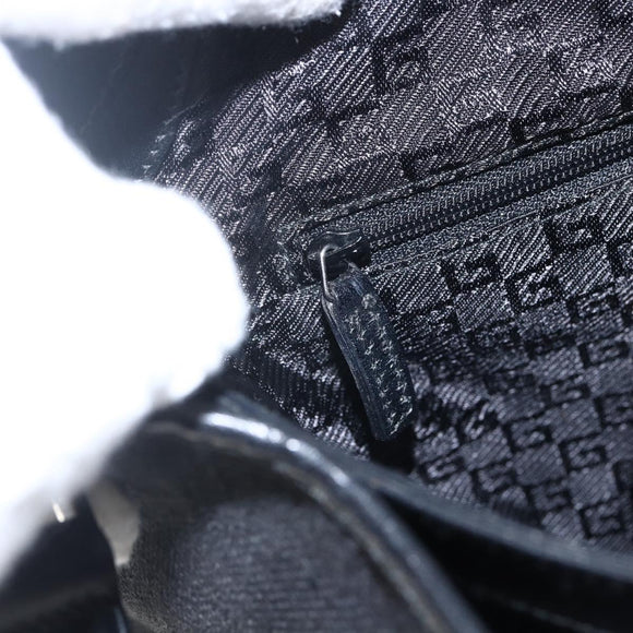 GUCCI Jackie Shoulder Bag Canvas Leather Black Silver 001 4272 Auth ep13016