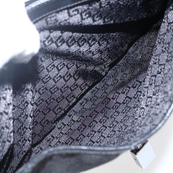 GUCCI Jackie Shoulder Bag Canvas Leather Black Silver 001 4272 Auth ep13016