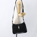 GUCCI Jackie Shoulder Bag Canvas Leather Black Silver 001 4272 Auth ep13016-22