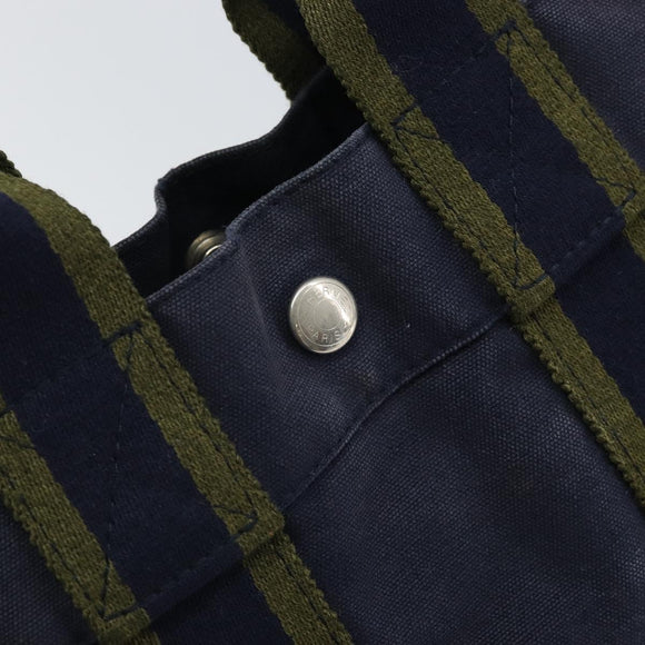 HERMES Fourre ToutPM Hand Bag Canvas Navy Auth ep13017