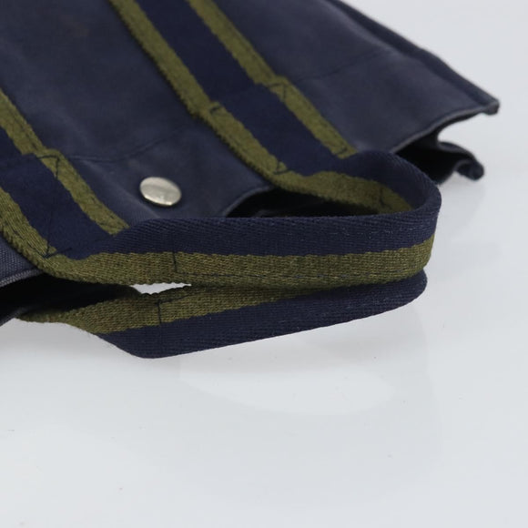 HERMES Fourre ToutPM Hand Bag Canvas Navy Auth ep13017