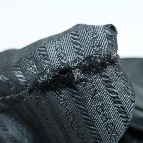 PRADA Umhängetasche Nylon Schwarz Silber Auth ep13020