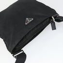 PRADA Umhängetasche Nylon Schwarz Silber Auth ep13020-6