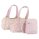 CHANEL New TravelLine Bag Nylon 3 Set Pink CC Auth ep13031-1