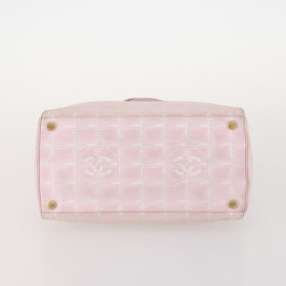 CHANEL New TravelLine Bag Nylon 3 Set Pink CC Auth ep13031