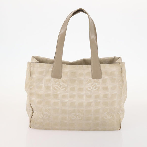 CHANEL New Travel Line Tote Bag Nylon 3 Set Beige CC Auth ep13032