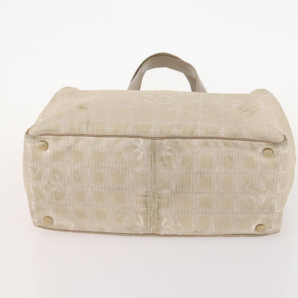 CHANEL New Travel Line Tote Bag Nylon 3 Set Beige CC Auth ep13032