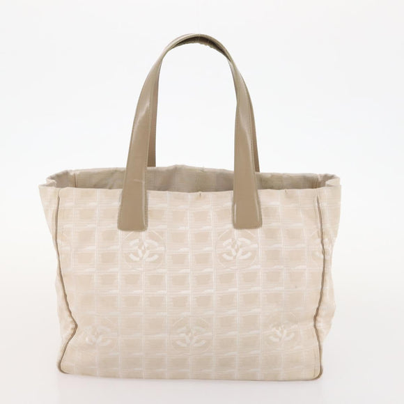CHANEL New Travel Line Tote Bag Nylon 3 Set Beige CC Auth ep13032