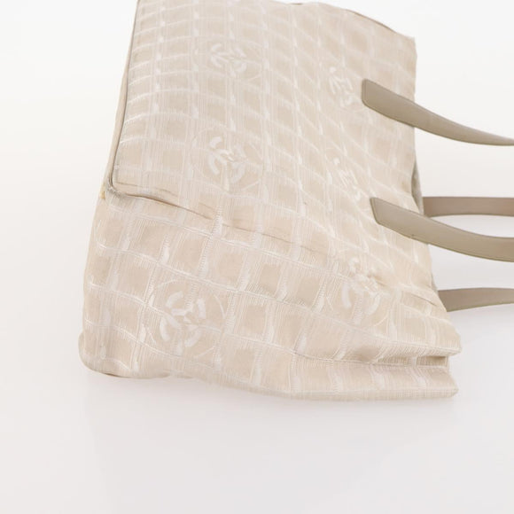 CHANEL New Travel Line Tote Bag Nylon 3 Set Beige CC Auth ep13032
