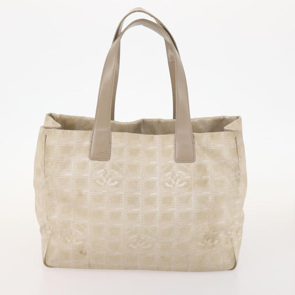 CHANEL New Travel Line Tote Bag Nylon 3 Set Beige CC Auth ep13032