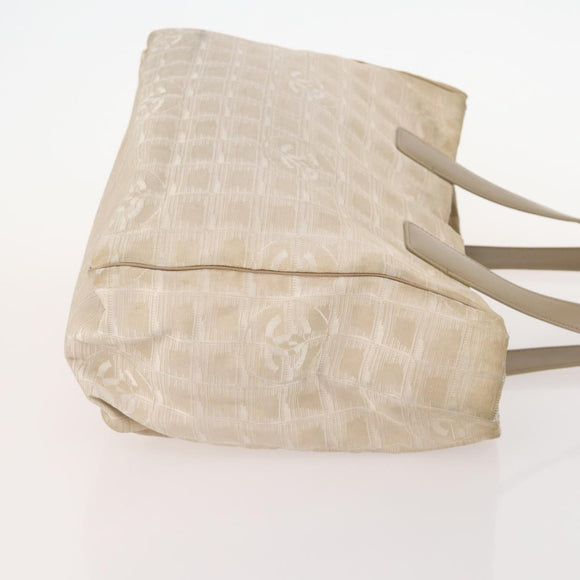 CHANEL New Travel Line Tote Bag Nylon 3 Set Beige CC Auth ep13033