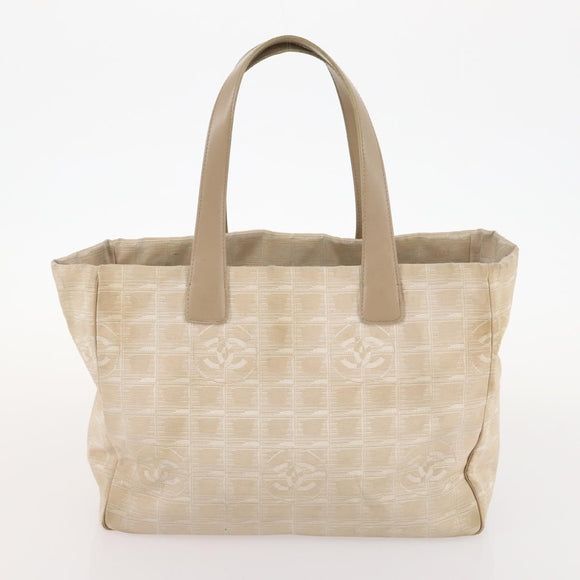 CHANEL New Travel Line Tote Bag Nylon 3 Set Beige CC Auth ep13033