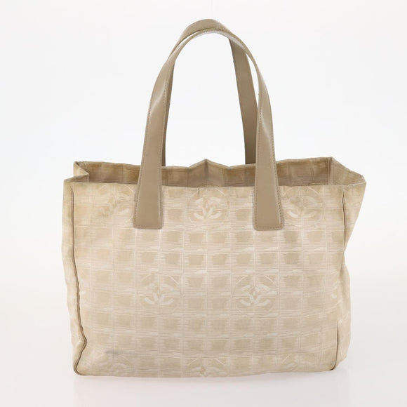 CHANEL New Travel Line Tote Bag Nylon 3 Set Beige CC Auth ep13033