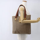 GUCCI Micro GG Supreme Web Sherry Line Tote Bag PVC Beige Gold Red Auth ep13035-18