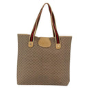 GUCCI Micro GG Supreme Web Sherry Line Tote Bag PVC Beige Gold Red Auth ep13035-2