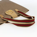 GUCCI Micro GG Supreme Web Sherry Line Tote Bag PVC Beige Gold Red Auth ep13035-7