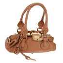Chloe Paddington Hand Bag Leather Brown Gold Silver Auth ep13039SAV-1