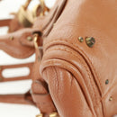 Chloe Paddington Hand Bag Leather Brown Gold Silver Auth ep13039SAV-13