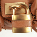 Chloe Paddington Hand Bag Leather Brown Gold Silver Auth ep13039SAV-15