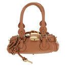 Chloe Paddington Hand Bag Leather Brown Gold Silver Auth ep13039SAV-2