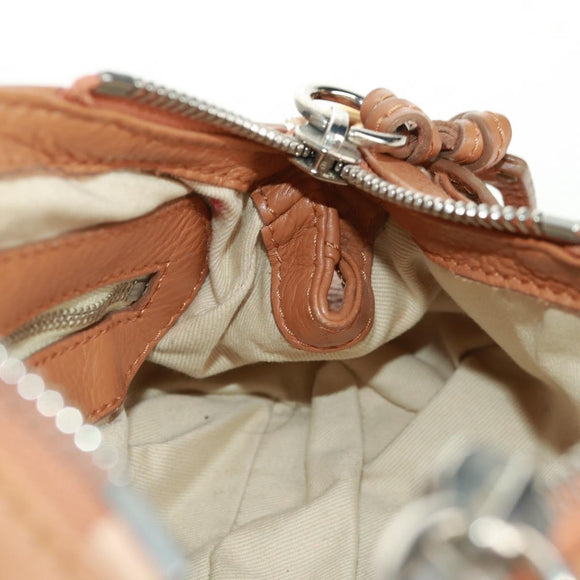 Chloe Paddington Hand Bag Leather Brown Gold Silver Auth ep13039SAV