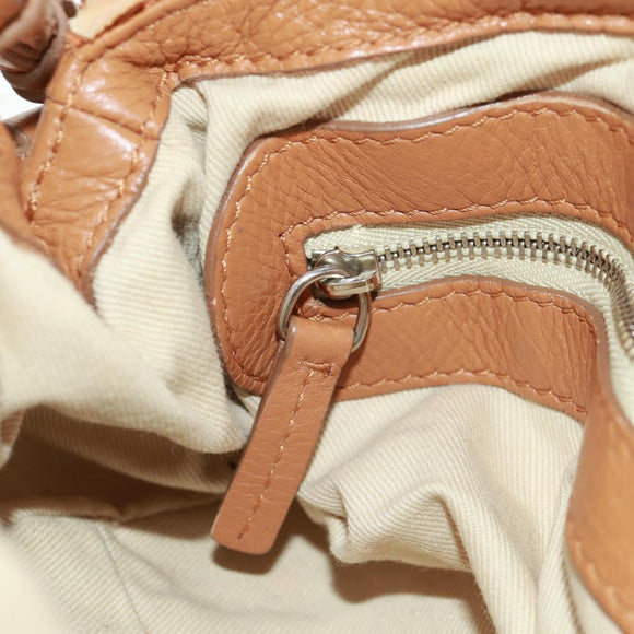 Chloe Paddington Hand Bag Leather Brown Gold Silver Auth ep13039SAV