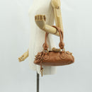 Chloe Paddington Hand Bag Leather Brown Gold Silver Auth ep13039SAV-27