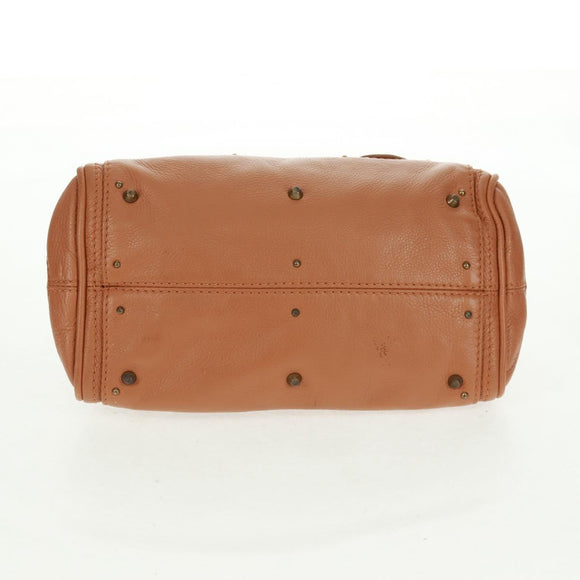 Chloe Paddington Hand Bag Leather Brown Gold Silver Auth ep13039SAV