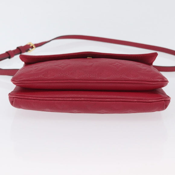 LOUIS VUITTON Monogram Empreinte Twice Shoulder Bag Cerise M50259 Auth ep13040