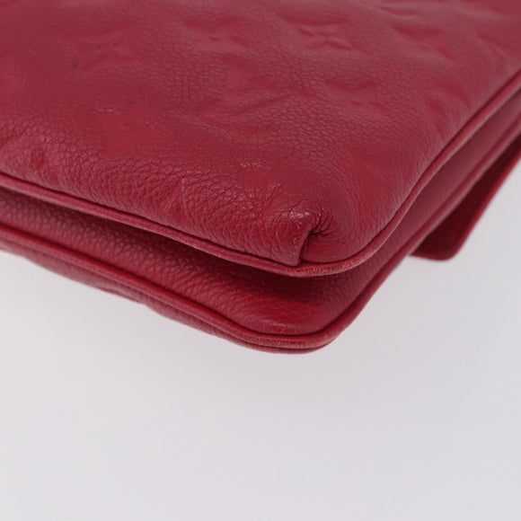 LOUIS VUITTON Monogram Empreinte Twice Shoulder Bag Cerise M50259 Auth ep13040
