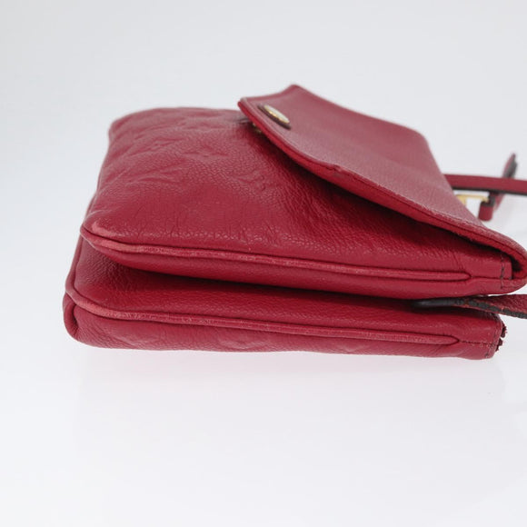 LOUIS VUITTON Monogram Empreinte Twice Shoulder Bag Cerise M50259 Auth ep13040
